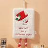 1 small towel cartoon square multi-element embroidery hanging cute coral fleece thick Christmas creative