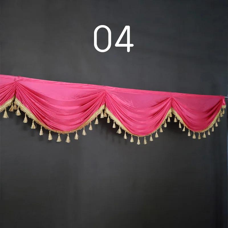 1M Detachable Curtain Ice Silk Swag for Wedding Party Stage Background Veil Home Curtain Decoration Cloth Wave Curtain Tassel