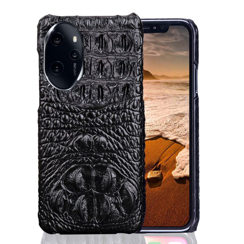 Genuine Leather Protective Cover for Honor 70/70SE/70Pro: Crocodile Skull Half Package