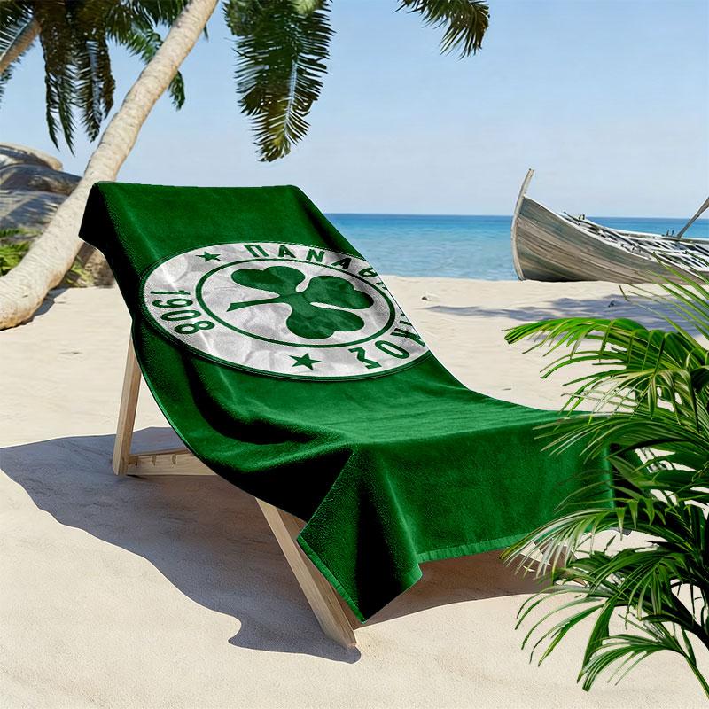 Panathinaikos FC Print Strandtuch, Großes Weiches Schnelltrocknendes Handtuch für Strand Camping Schwimmen