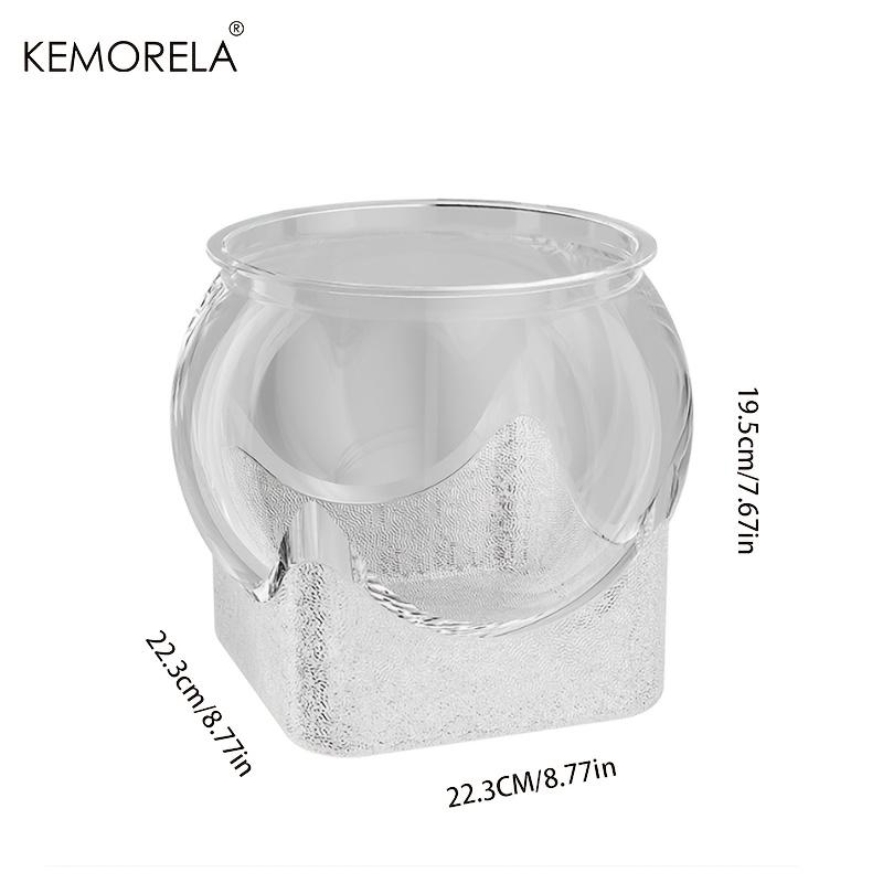 1PCS Round Shatterproof & Scratch-Resistant High-Transparency Fish Tank - Small Desktop Hydroponic Goldfish Tank for Office Home