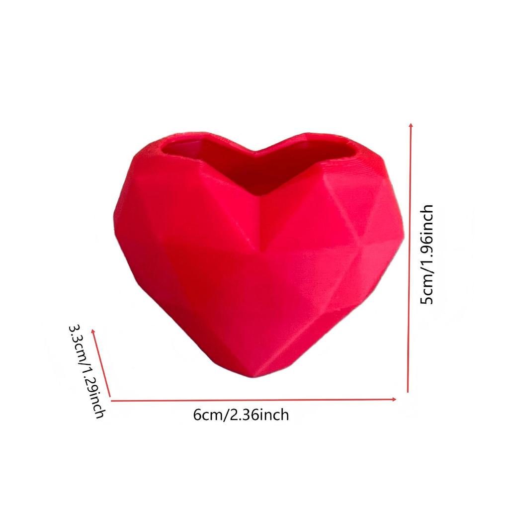 Durable 3D Printed Irregular Heart-Shaped Succulent Planter, Balcony Garden Desktop Decor Pot
