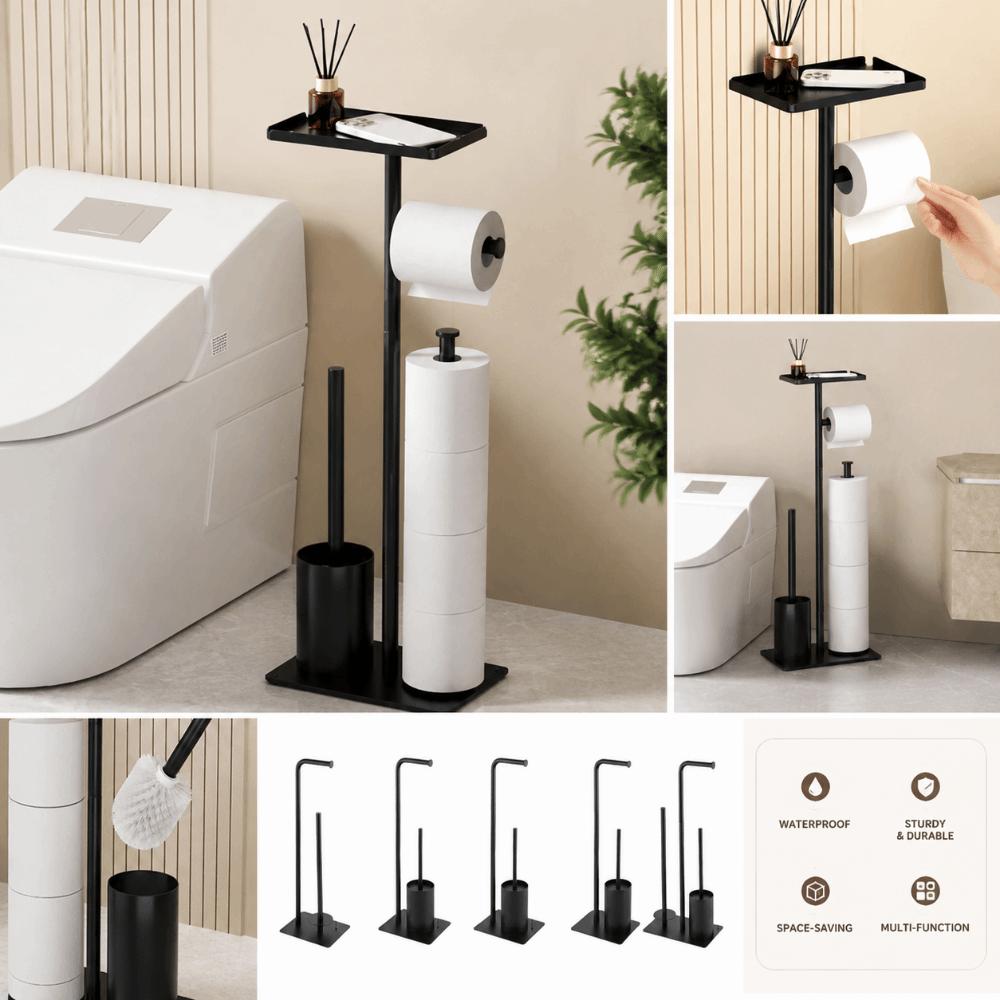 Rustproof Bathroom Storage Rack With Tray Toilet Brush Stand  Bathroom Organizer