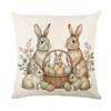 VIKAMA Easter Happy Pillow Cover Rabbit Easter Eggs Living Room Sofa Cushion Cover Office Chair Cushion Cover Home Decor