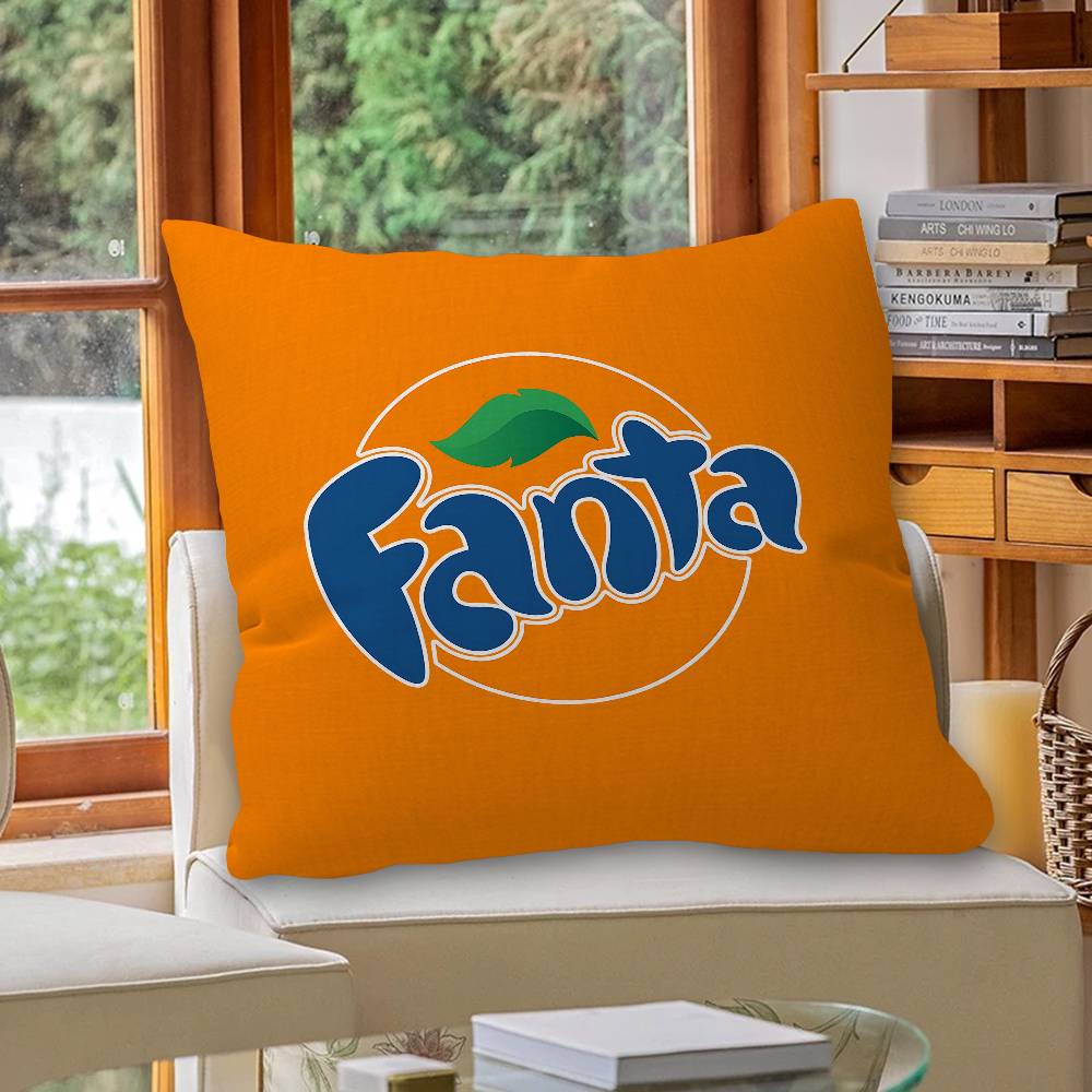 Funny F-Fanta Logo Cushion Cover Car Throw Pillow Case For Sofa Car Christmas Gift 40x40cm 45x45cm