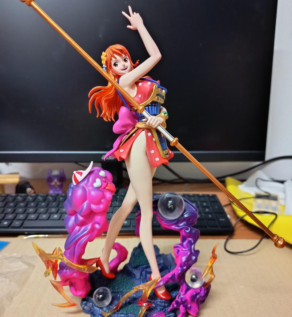 One Piece Nami Anime Figure 31cm Gk Handmade Ghost Island Themed Desktop Model Ornament Peripheral Toy Gift For Anime Fans