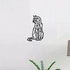 Laser Cut Geometric Wrought Iron Cat Wall Art Sculpture Home Decor