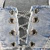 European & American Denim Bikini Sexy Split Swimsuit Set 2024