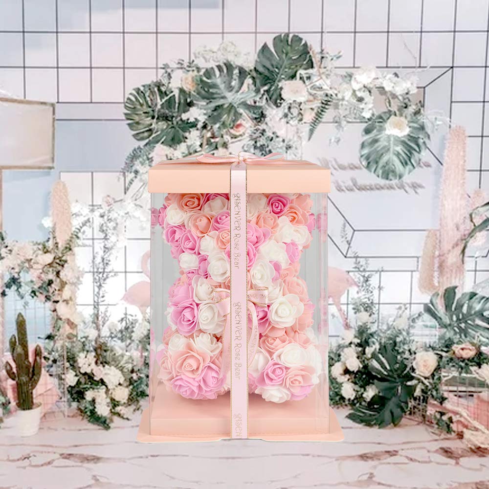 Enhong Rosebjørn, en blomsterplysjleke som aldri visner til hjemmedekorasjon, perfekt som gave til bursdager, Valentinsdagen, jul eller nyttår (med