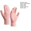 1 Pair Unisex Winter Gloves Thick Plush Five Fingers Non-slip Touch Screen Solid Color Stretchy Heat Retention Cycling Outdoor Activity Gloves