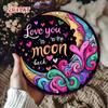 Retro Metal Love You To The Moon And Back Sign, 20cm Round Wall Decor