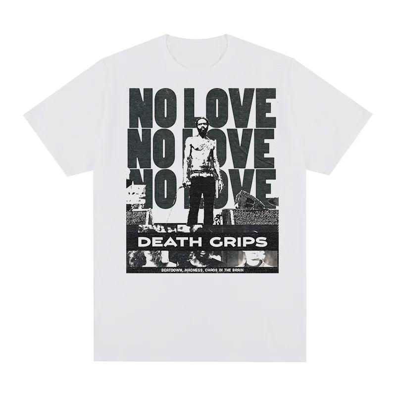 

Death Grips No Love Vintage Washed Experimental Hip-Hop T-Shirt, Unisex Industrial Rap Fan Streetwear Tee, 100% Cotton Casual Short Sleeve Top XXXL коричневий