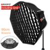 Triopo 90cm Photo Portable Bowens Mount Softbox W/ Honeycomb Grid K90 Octagon Umbrella Outdoor Soft Box for Godox Jinbei Strobe