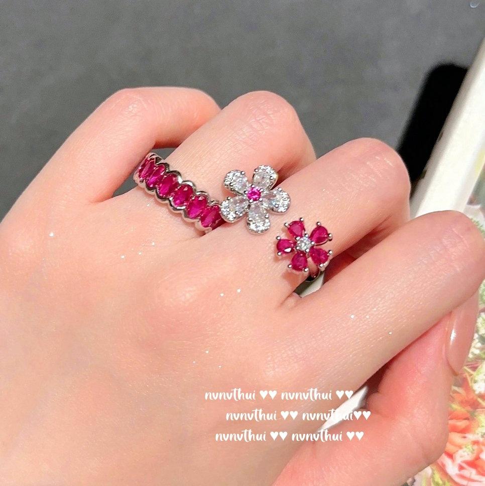 Jewelry, A Midsummer Night'S Dream Purple Flowering Gemstone Necklace, Light Luxury High-End, Iris Purple Flower Zircon Bracelet