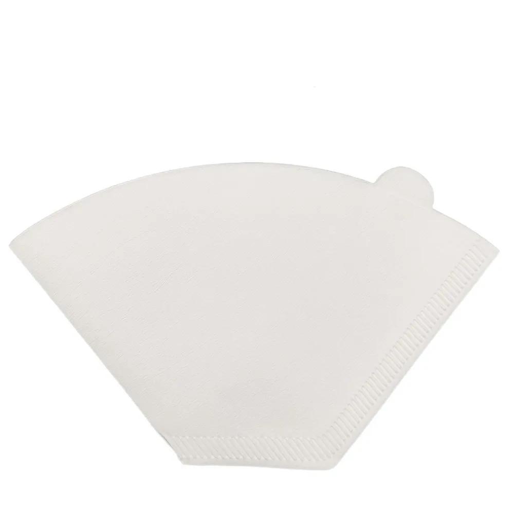 100 Pcs U Shaped Cone Coffee Filter Paper Disposable with Handle Coffee Maker Paper 1-6 Cups Unbleached Coffee Dripper Travel