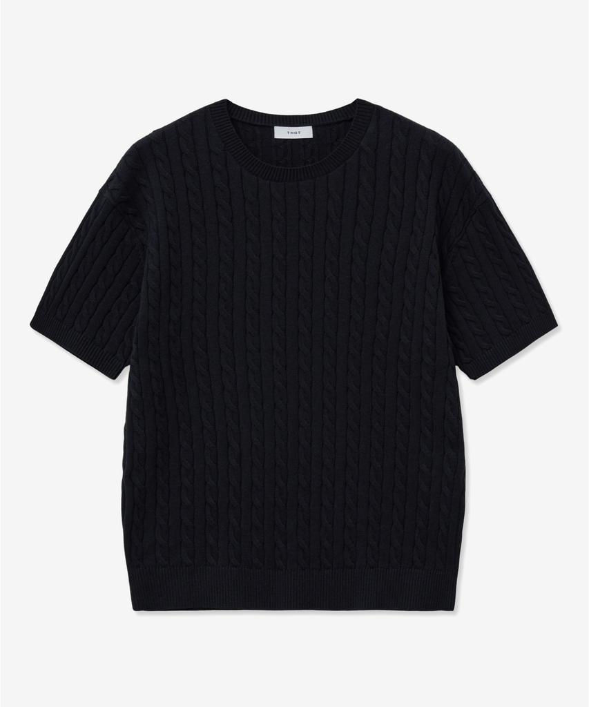 Tienjiti Essential Cable Knit Top (Navy) Tnsw5E204N2