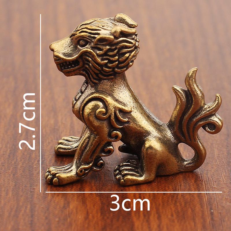 Brass Dragon Nine Sons Keychain and Yazi Taotie Car Ornament Gift