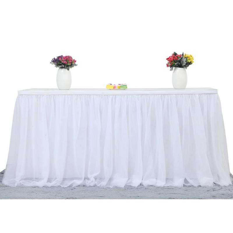 Tulle Table Skirt, 3-layer Table Cloth with Chiffon Lining, Wedding Table Decoration Tableware for