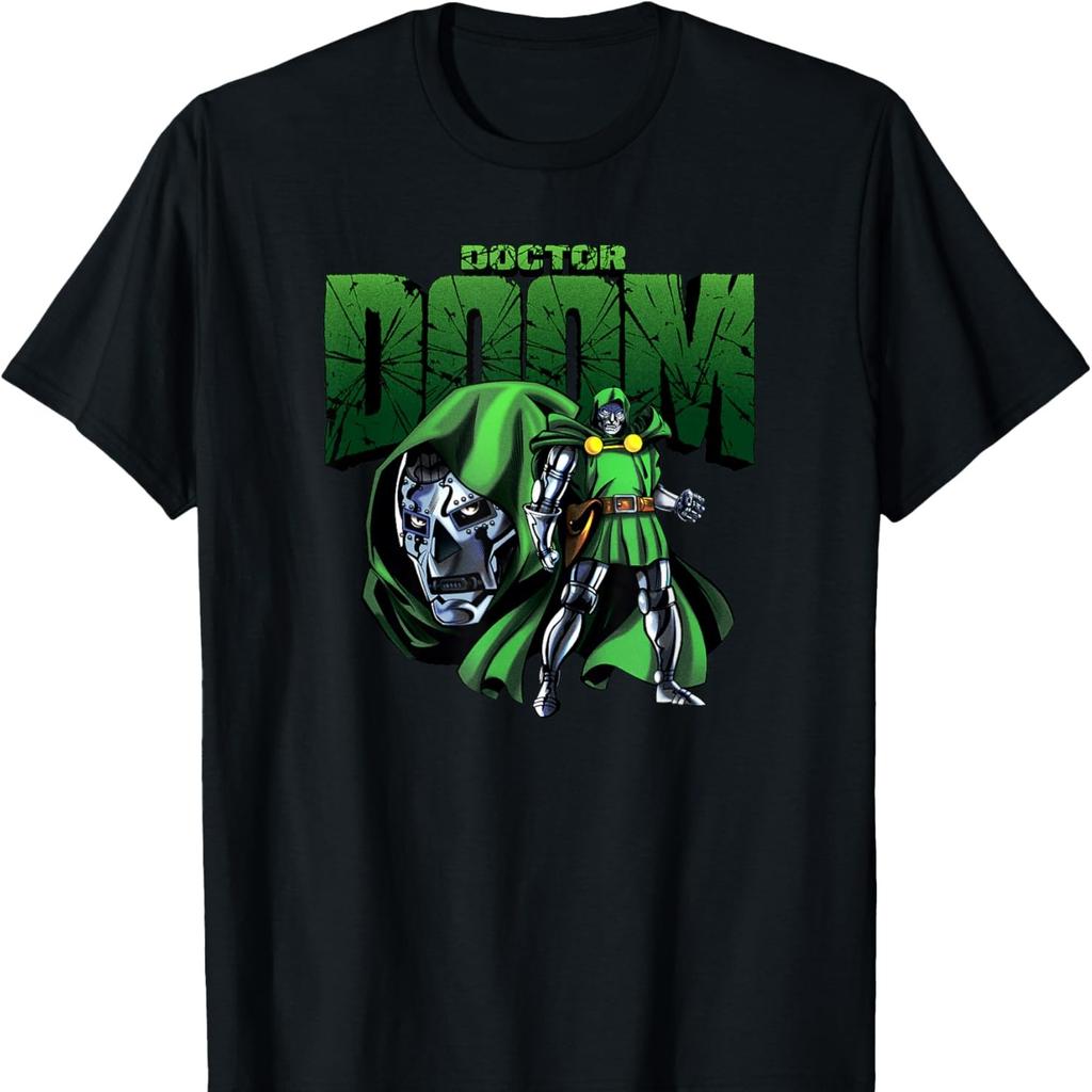 ZX Vintage Fantastic Four Doctor Doom Gym Graphic Cotton Unisex Print Tshirt for Men Women Streetwear Sports Men Clothing Top