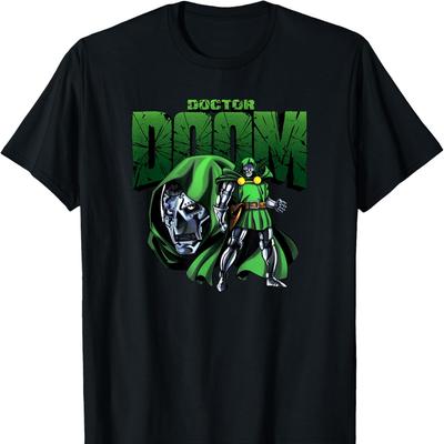 ZX Vintage Fantastic Four Doctor Doom Fitnessstudio Grafik Baumwolle Unisex Print T-Shirt für Männer Frauen Streetwear Sport Männer Kleidung Top