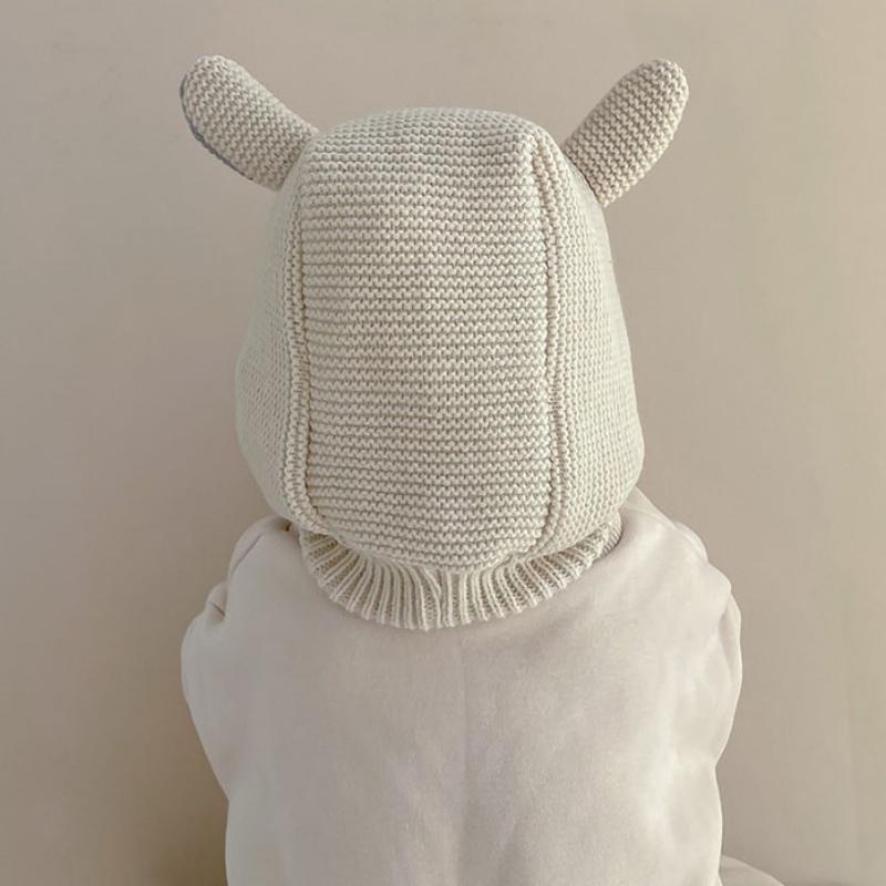 Kinder Strickmütze Winter Plüschmütze Kinder Niedliche Ohrenmütze Baby Ohrenschutzmütze