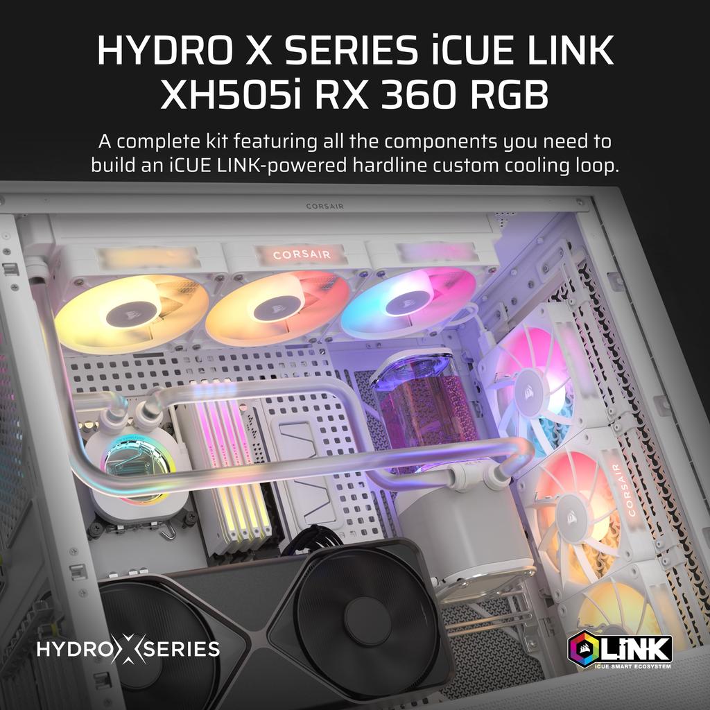 CORSAIR Hydro X Series iCUE LINK XH505i RGB Custom Cooling Kit White (CX-9070019-WW)