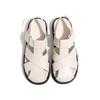 2025 summer new leather hollow woven pig cage Roman sandals women's design sense niche Velcro versatile