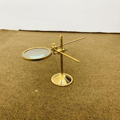 Brass Glass Adjustable Magnifying Desk Lens 7.62 Cm Magnifier Office Decorative Nautical Magnifying