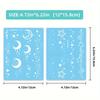 Adesivi per tatuaggi luminosi blu con luna e stelle per donne, design bianco, finti braccialetti, collane, tatuaggi per viso, petto, braccio, mano, dita, tatuaggio all'henné