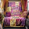 80Th Birthday Celebration Blanket Personalized Name Soft Comfortable Stylish Blanket Car Blanket Perfect For Travel Camping Outdoor Home Suitable For