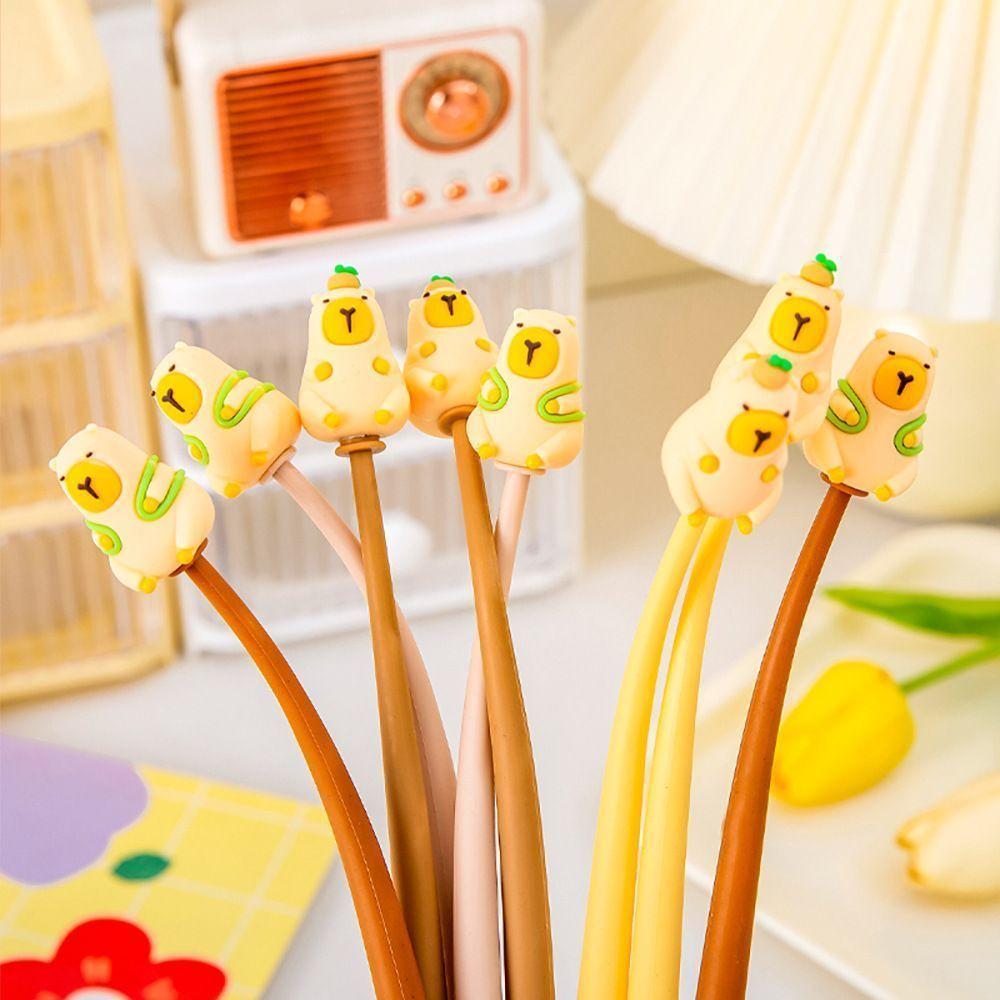 Capybara Cartoon Gel Pen - Cute Silicone Student Signature Pen