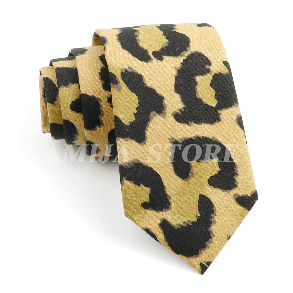 Men's Sexy 7cm Tie Leopard Fabric Ties Casual Fashion Party Cotton Necktie Shirt Accessories Gift For Wedding Vacation Cosplay