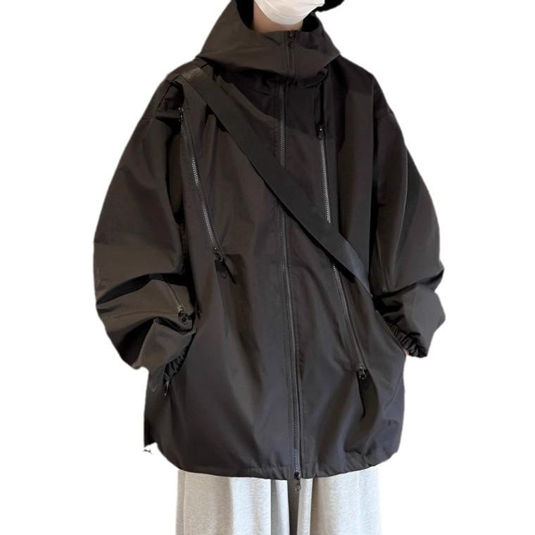 Unisex Outdoor Hooded Windbreaker Jacket for Spring and Autumn - Casual, Loose-Fit Sport Jacket for Men and Women