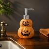 Ceramic Liquid Soap Container Halloween Ghost Dispenser, with Stainless Steel Pump, Pumpkin Refillable Countertop Dispenser Hand Container,