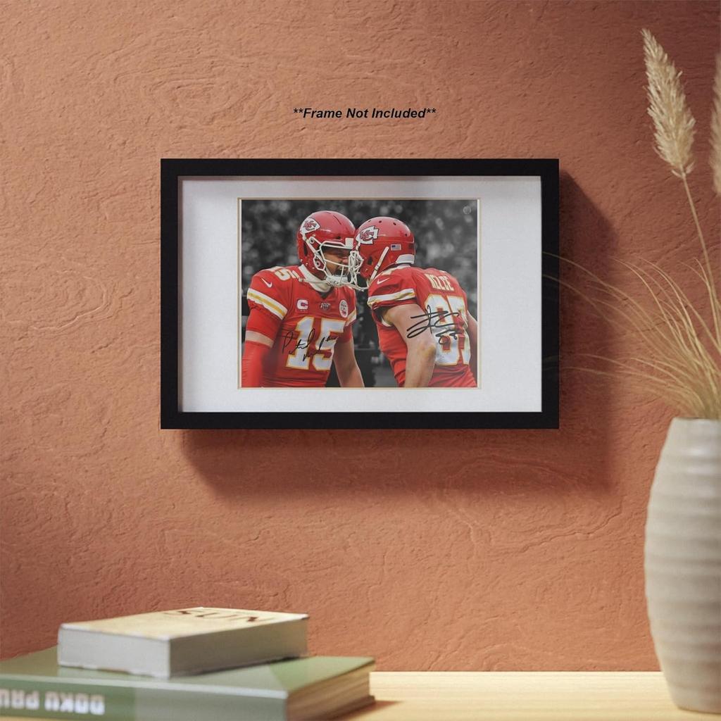 Ikonic Fotohaus Patrick Mahomes Travis Kelce Signed Photo Autograph Print Wall Art Home Decor