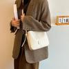 New autumn and winter fashion and leisure 2025 retro solid color large capacity texture shoulder crossbody bucket women's bag