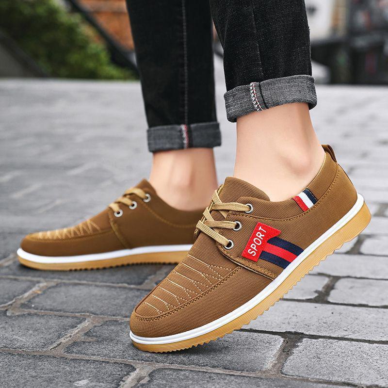 

2024 Мужская модная дышащая парусиновая обувь | Стильная повседневная обувь в корейском стиле 39 жёлтый