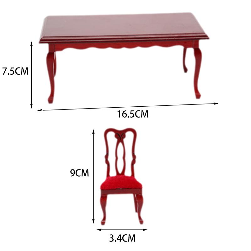 1 Piece Diy Accessories Miniatures Wooden Retro Simulation Dining Table Chair 1:12 Dollhouse Furniture Toy
