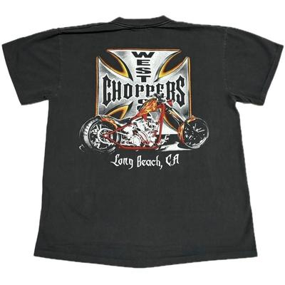 Vintage West Coast CHOPPERS Center Logo Long Beach CA (L) Single Stitch T-Shirt