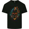 A Neon Skull With Flames Fantasy Demon T-Shirt Childrens