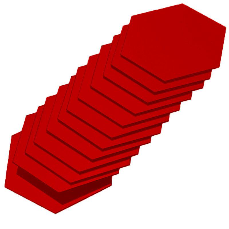 

12 шт. Декор Наклейки на стену 3d Зеркало Шестиугольник Съемная наклейка Дом Пластиковое искусство Сделай сам 4.6x4cm красный