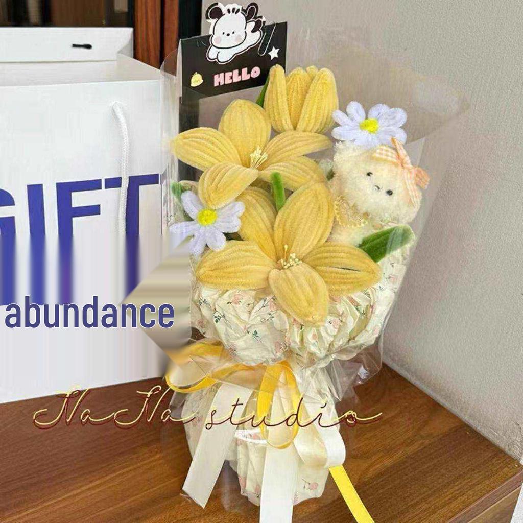 Twist Tie Puppy Doll Flower Bouquet: Handmade Birthday Gift for Girls & Best Friends