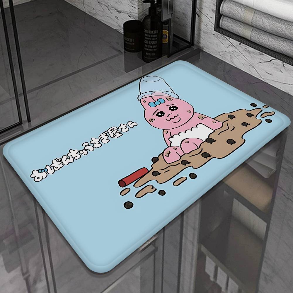 O-Opanchu U-Usagi Cartoon Cute Floor Mat Cheaper Anti-slip Modern Living Room Balcony Printed Bedside Mats