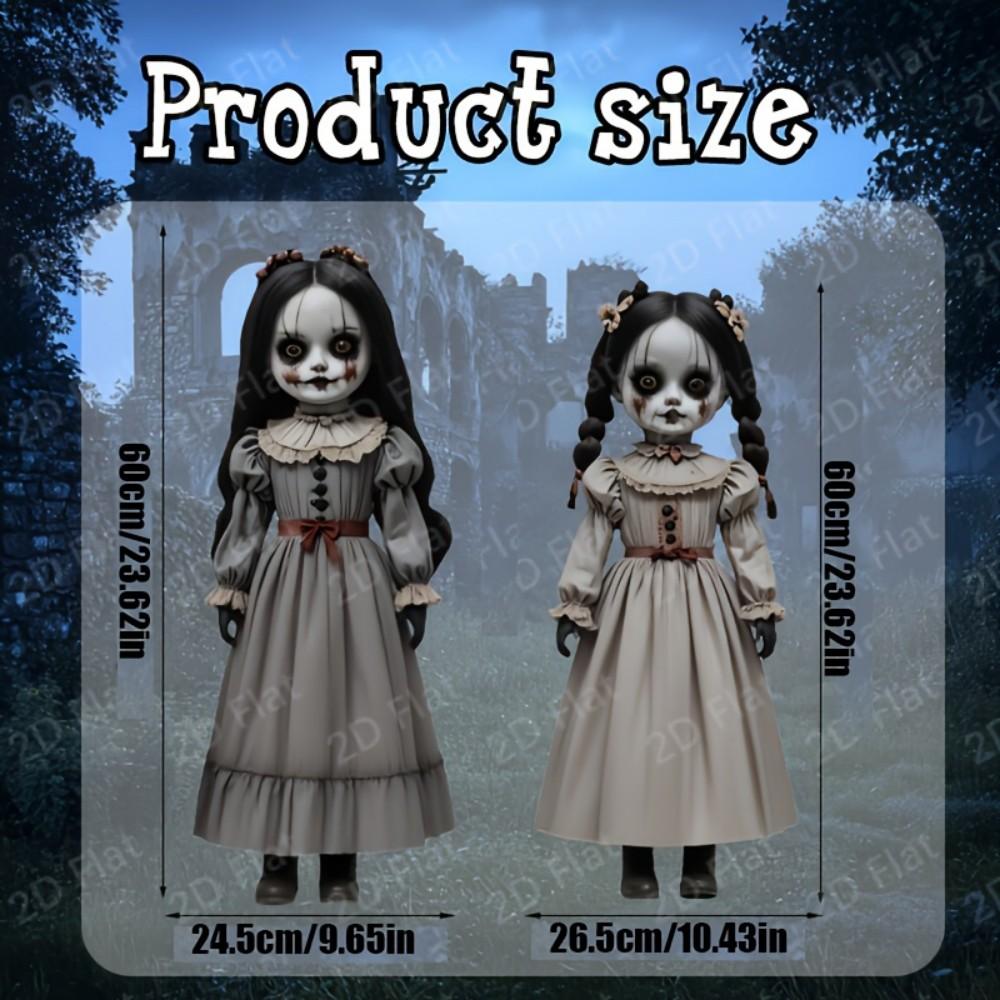 Large Halloween Horror Dolls Pattern Decorative Plate Halloween-shaped Courtyard Plastic Signs for Halloween Decorations