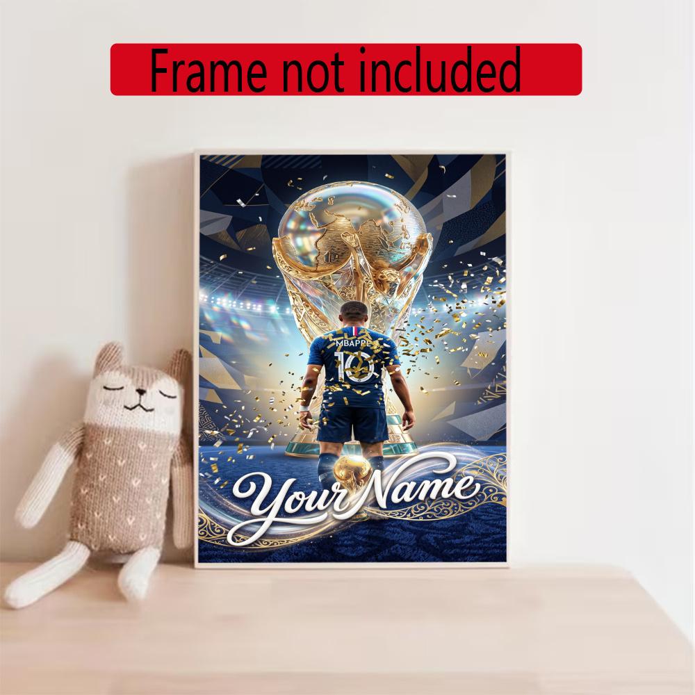 Mbappe Personalized Name Diamond Paintings Mosaic Wall Round Diamond Art Painting Kits Embroidery Crystal Accessories Frameless