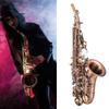 S97 Soprano Saxophone Set Elbow Tube Red Antique Abalone Shell Button Saxophone