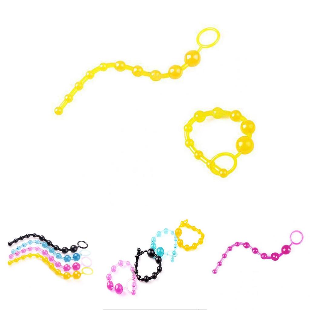 Chain Sexy Beads Orgasm Vagina Plug Play Pull Ring Ball Jelly Anal Tool Unisex