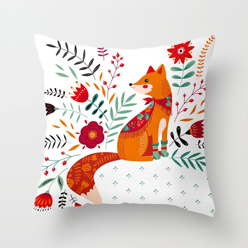 Home Decor Cartoon Fox Animal Cushion Pillowcase Cushion Pillow Sofa Decoration Pillowcase