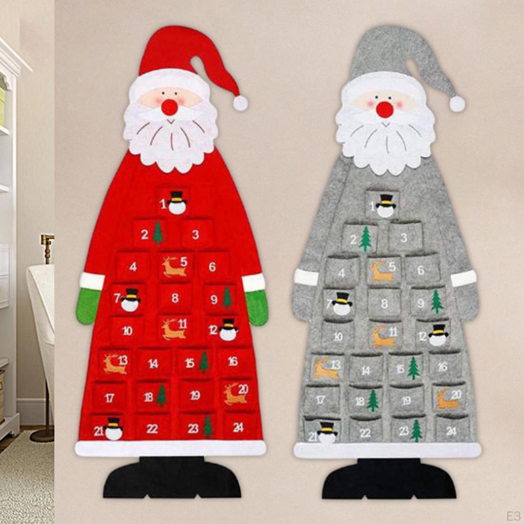 Festive Santa Claus Advent Calendar - Handcrafted Hanging Gift for Kids and Office Decor