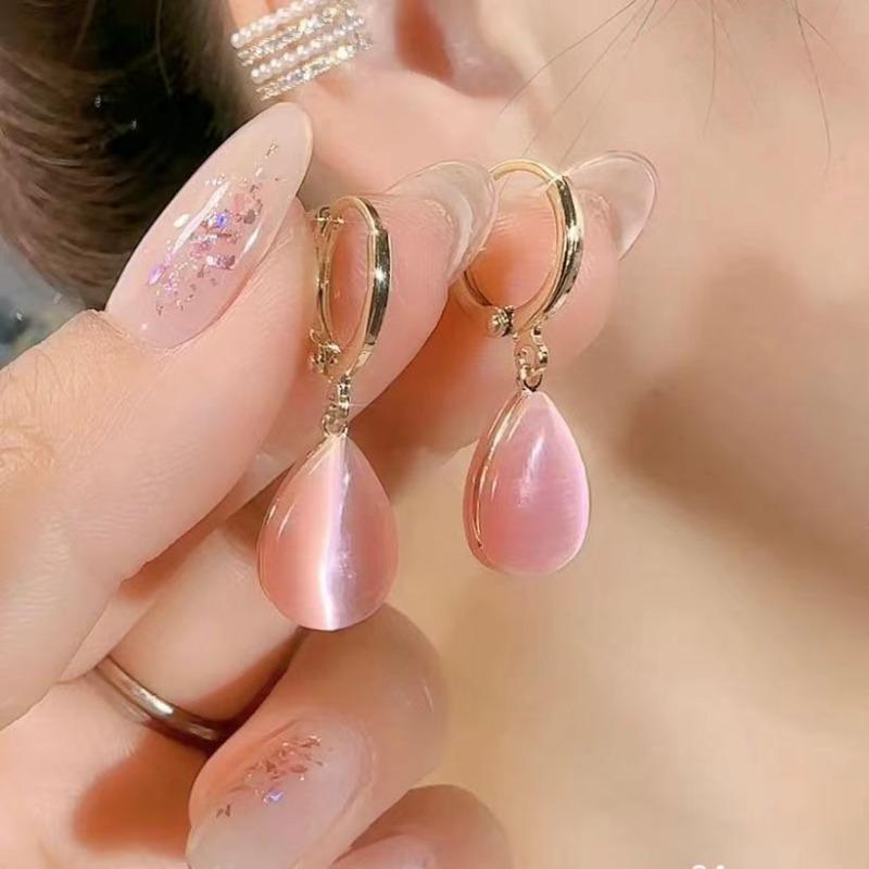 1 Par Pendientes Colgantes Minimalistas Elegantes con Forma de Gota, Versátiles para Uso Diario y para Fiesta